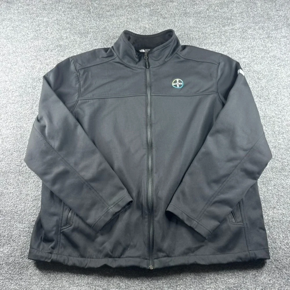 The North Face WindWall Jacket Mens XXL Black Soft Shell Full Zip Fleece Lined